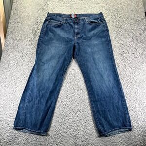 Chaps Jeans Men 40x30 Blue Cotton Denim Straight Faded Baggy Dark Wash Workwear